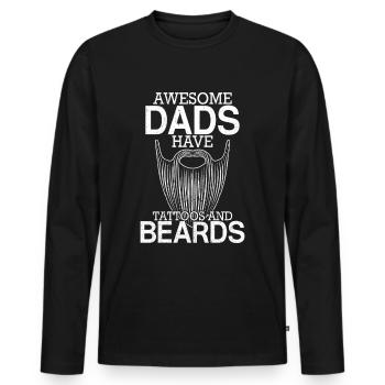 Vater mit Bart Vatertag Fathersday Dad Papa - Männer Premium Bio Langarmshirt - Schwarz - Vorne - Nico (187cm)