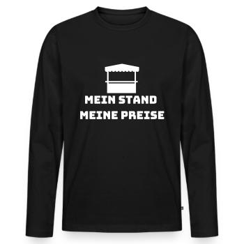 Flohmarkt Trödelmarkt Spruch Chef Händler - Männer Premium Bio Langarmshirt - Schwarz - Vorne - Nico (187cm)