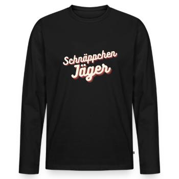 Flohmarkt Schnäppchenjäger Trödelmarkt - Männer Premium Bio Langarmshirt - Schwarz - Vorne - Nico (187cm)