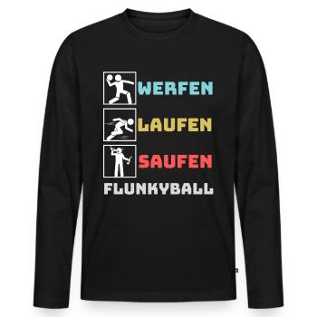 Flunkyball Bierball Trinkspruch Party - Männer Premium Bio Langarmshirt - Schwarz - Vorne - Nico (187cm)