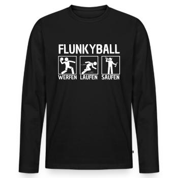 Flunkyball Bierball Trinkspruch Party - Männer Premium Bio Langarmshirt - Schwarz - Vorne - Nico (187cm)