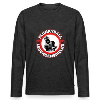 Flunkyball Bierball Trinkspruch Party - Männer Premium Bio Langarmshirt - Anthrazit meliert - Vorne - Nico (187cm)