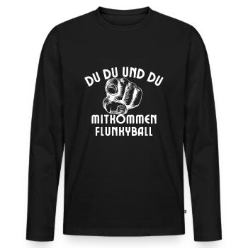 Flunkyball Bierball Trinkspruch Party - Männer Premium Bio Langarmshirt - Schwarz - Vorne - Nico (187cm)
