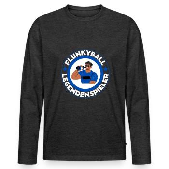 Flunkyball Bierball Trinkspruch Party - Männer Premium Bio Langarmshirt - Anthrazit meliert - Vorne - Nico (187cm)