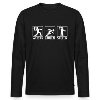 Flunkyball Bierball Trinkspruch Party - Männer Premium Bio Langarmshirt - Schwarz - Vorne - Nico (187cm)