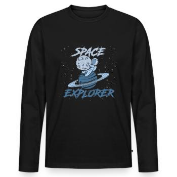 Astronaut Space Explorer - Männer Premium Bio Langarmshirt - Schwarz - Vorne - Nico (187cm)