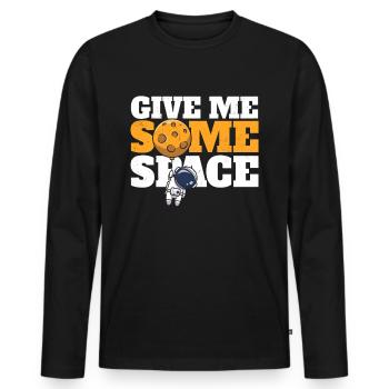 Astronaut Give me some Space Planet - Men's Premium Organic Long Sleeve Shirt - black - Front - Nico (187cm)
