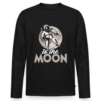 Astronaut to the Moon - Men's Premium Organic Long Sleeve Shirt - black - Front - Nico (187cm)
