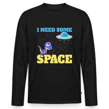 Astronauti need some Space - Men's Premium Organic Long Sleeve Shirt - black - Front - Nico (187cm)