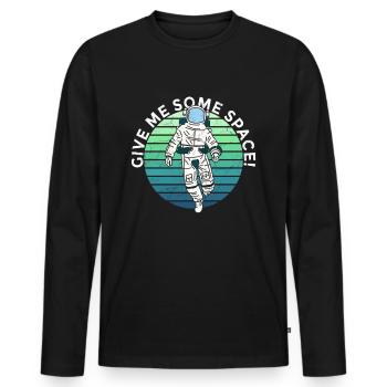Astronaut Give me some Space - Men's Premium Organic Long Sleeve Shirt - black - Front - Nico (187cm)
