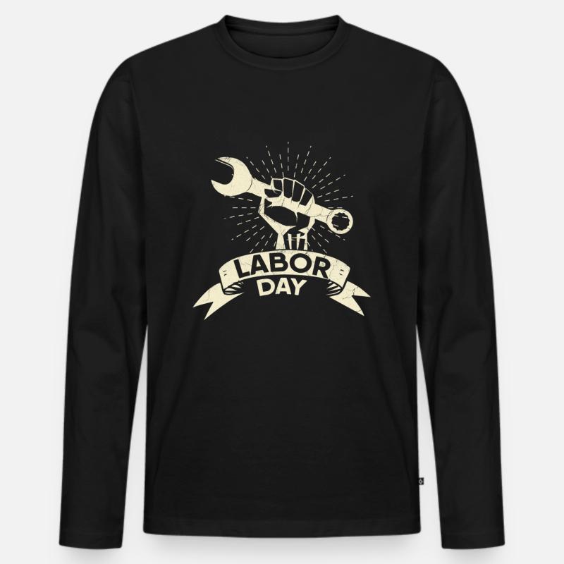 Labor Day - Männer Premium Bio Langarmshirt - Schwarz
