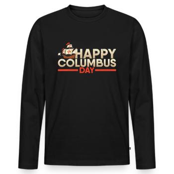 Jour de Christophe Colomb - T-shirt manches longues Premium bio Homme - noir - Devant - Nico (187cm)