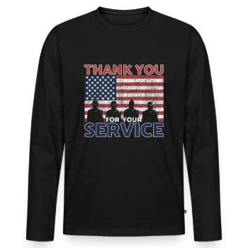 Veterans Day Vintage Memorial Day Freedom - Männer Premium Bio Langarmshirt - Schwarz - Vorne - Nico (187cm)