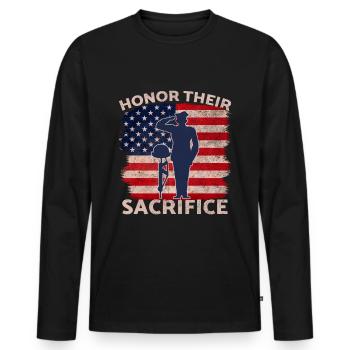 Veterans Day Vintage Memorial Day Freedom - Männer Premium Bio Langarmshirt - Schwarz - Vorne - Nico (187cm)
