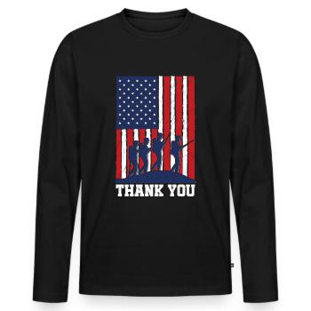 Veterans Day Vintage Memorial Day Freedom - Männer Premium Bio Langarmshirt - Schwarz - Vorne - Nico (187cm)