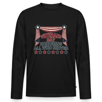 Veterans Day Vintage Memorial Day Freedom - Männer Premium Bio Langarmshirt - Schwarz - Vorne - Nico (187cm)