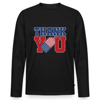 Veterans Day Vintage Memorial Day Freedom - Männer Premium Bio Langarmshirt - Schwarz - Vorne - Nico (187cm)