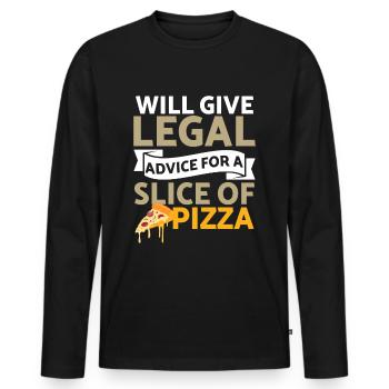 Legal advice for Pizza Lawyer Jura - Men's Premium Organic Long Sleeve Shirt - black - Front - Nico (187cm)