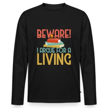 Lawyer Lawyer Legal Advice Law - Men's Premium Organic Long Sleeve Shirt - black - Front - Nico (187cm)
