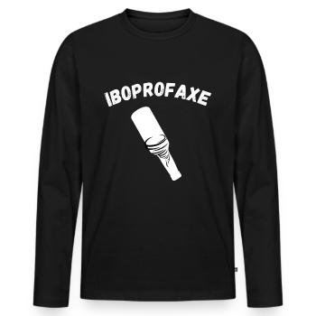 Iboprofaxe Ibuprofaxe - Männer Premium Bio Langarmshirt - Schwarz - Vorne - Nico (187cm)