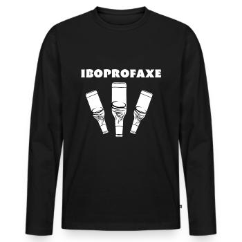 Iboprofaxe Ibuprofaxe - Männer Premium Bio Langarmshirt - Schwarz - Vorne - Nico (187cm)