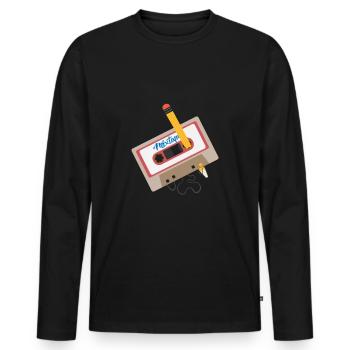 Kasette Mixtape 90s Oldschool - Männer Premium Bio Langarmshirt - Schwarz - Vorne - Nico (187cm)
