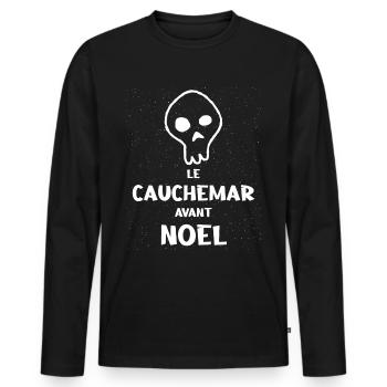 Le cauchemar avant le Noël - T-shirt manches longues Premium bio Homme - noir - Devant - Nico (187cm)