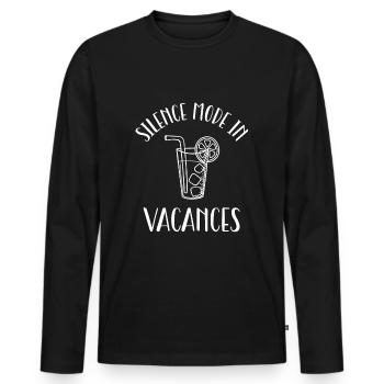 silence mode in vacancy. - Men's Premium Organic Long Sleeve Shirt - black - Front - Nico (187cm)