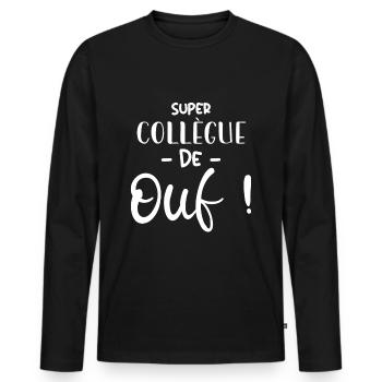 Super Collègue De Ouf - T-shirt manches longues Premium bio Homme - noir - Devant - Nico (187cm)