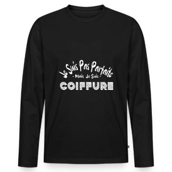 JE SUIS COIFFEUR - T-shirt manches longues Premium bio Homme - noir - Devant - Nico (187cm)