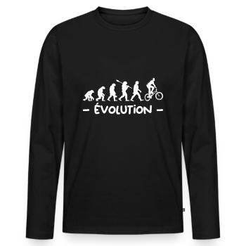 Evolution BMX - T-shirt manches longues Premium bio Homme - noir - Devant - Nico (187cm)