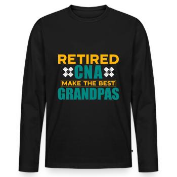 L’AIIC à la retraite fait les meilleurs grands-pères - T-shirt manches longues Premium bio Homme - noir - Devant - Nico (187cm)