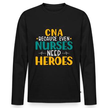 Patient-centered Cna family doctor assistant - Men's Premium Organic Long Sleeve Shirt - black - Front - Nico (187cm)