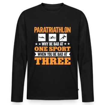 Paratriathlon, pourquoi mauvais dans un sport - T-shirt manches longues Premium bio Homme - noir - Devant - Nico (187cm)