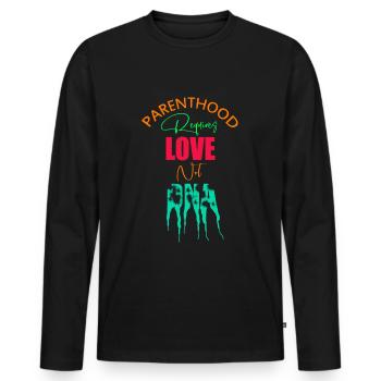 Jour de l’adoption, la parentalité exige de l’amour et non de l’ADN - T-shirt manches longues Premium bio Homme - noir - Devant - Nico (187cm)