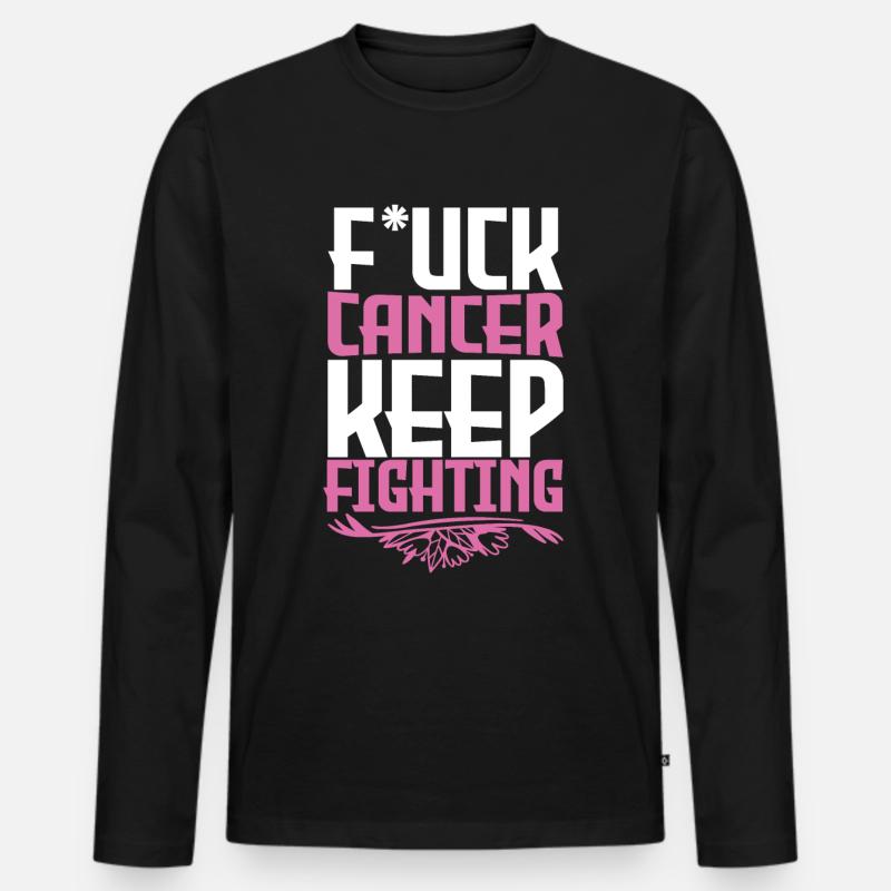 F*ck Krebs - Männer Premium Bio Langarmshirt - Schwarz