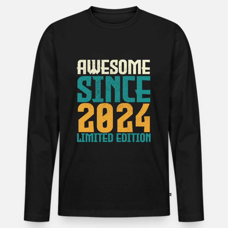 Awesome seit 2024 limitierte Auflage. - Männer Premium Bio Langarmshirt - Schwarz