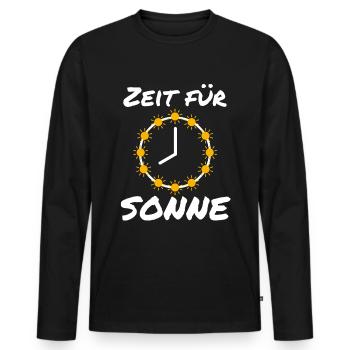 Zeit für Sonne Sommer Sonnenschein Strand - Männer Premium Bio Langarmshirt - Schwarz - Vorne - Nico (187cm)