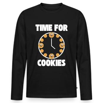 Zeit für Cookies Kekse Gebäck Plätzchen Backen - Männer Premium Bio Langarmshirt - Schwarz - Vorne - Nico (187cm)
