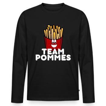 Team Pommes Pommestüte Kartoffel Fritten - Männer Premium Bio Langarmshirt - Schwarz - Vorne - Nico (187cm)