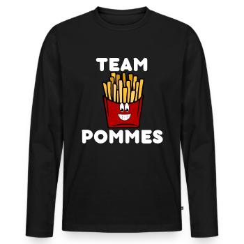 Team Pommes Pommestüte Kartoffel Fritten - Männer Premium Bio Langarmshirt - Schwarz - Vorne - Nico (187cm)