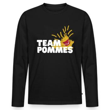 Team Pommes Pommestüte Kartoffel Fritten - Männer Premium Bio Langarmshirt - Schwarz - Vorne - Nico (187cm)