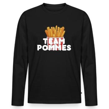 Pommes Fritten Kartoffel Team - Männer Premium Bio Langarmshirt - Schwarz - Vorne - Nico (187cm)