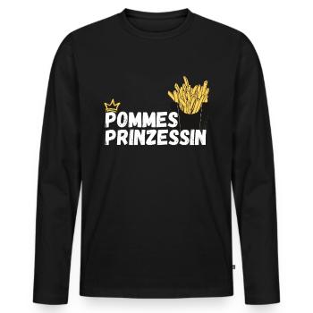 Pommes Prinzessin Fritten Kartoffel - Männer Premium Bio Langarmshirt - Schwarz - Vorne - Nico (187cm)