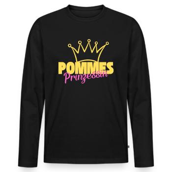 Pommes Prinzessin Kartoffel Fritten - Männer Premium Bio Langarmshirt - Schwarz - Vorne - Nico (187cm)