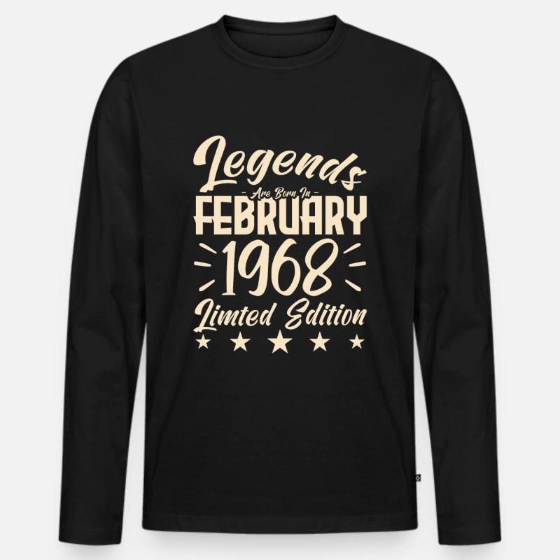 Geboren 1968. Geburtstagsgeschenk. - Männer Premium Bio Langarmshirt - Schwarz