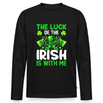 Saint-Patrick Le bonheur irlandais avec moi Green Klee - T-shirt manches longues Premium bio Homme - noir - Devant - Nico (187cm)