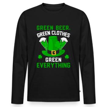 St Patrick´s day Irish Alles Grün St. Patricks day - Männer Premium Bio Langarmshirt - Schwarz - Vorne - Nico (187cm)
