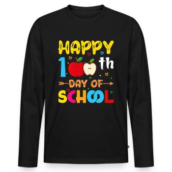 100 days school child school beginners - Men's Premium Organic Long Sleeve Shirt - black - Front - Nico (187cm)