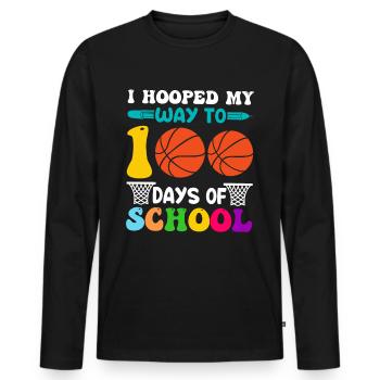 100 Days School Beginners Basketball colorful - Men's Premium Organic Long Sleeve Shirt - black - Front - Nico (187cm)